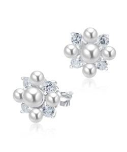 Gorgeous Pearl Bouquet with CZ Stud Earring STS-3241